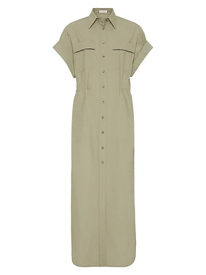 Techno Cotton Poplin Shirt Dress