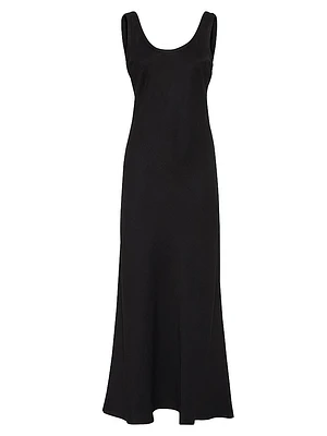 Fluid Twill Tank Dress with Shiny Details