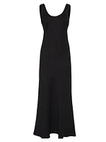 Fluid Twill Tank Dress with Shiny Details