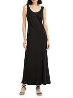 Fluid Twill Tank Dress with Shiny Details