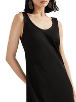 Fluid Twill Tank Dress with Shiny Details