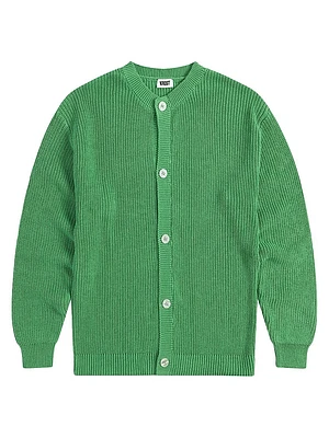 Rib Knit Crewneck Cardigan