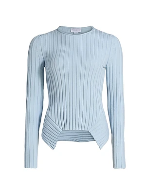 Textured Knit Long-Sleeve Top