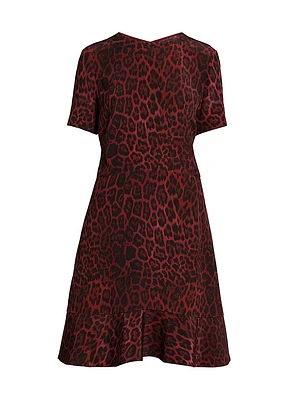 Iconic Leopard Silk Crewneck Minidress
