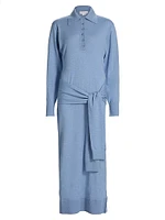 Mixed Wool Maxi Shirtdress