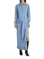 Mixed Wool Maxi Shirtdress
