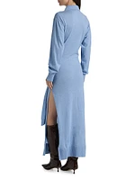 Mixed Wool Maxi Shirtdress