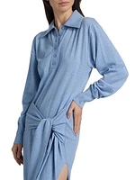 Mixed Wool Maxi Shirtdress