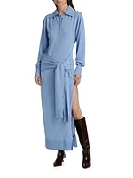 Mixed Wool Maxi Shirtdress
