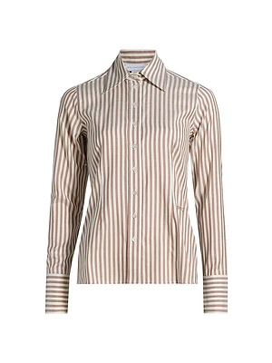 Silk Stripe Slim Shirt