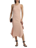 Textured Knit Cotton Midi-Dress