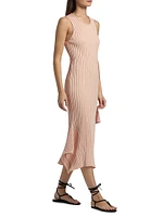 Textured Knit Cotton Midi-Dress