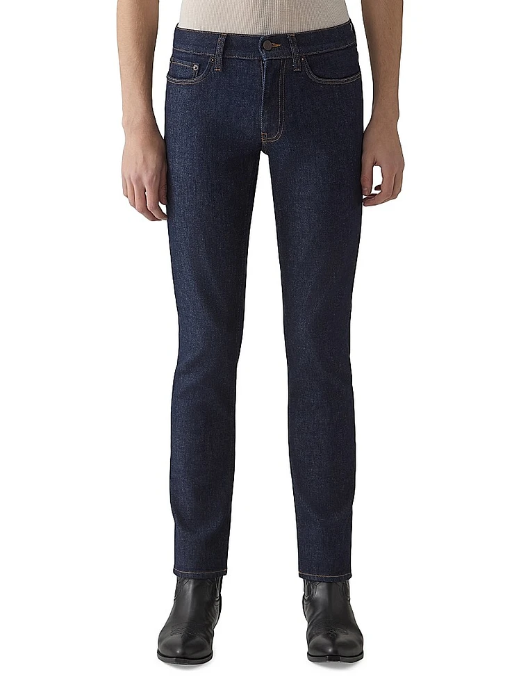 Stretch-Denim Mid-Rise Slim-Fit Jeans