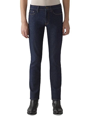 Stretch-Denim Mid-Rise Slim-Fit Jeans