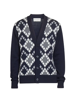Miles Intarsia Wool Cardigan