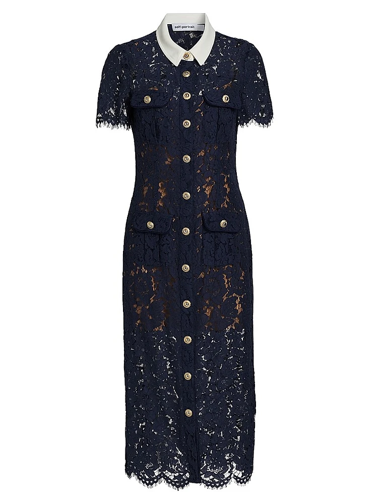 Lace Sheath Midi-Dress