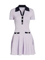 Pointelle-Knit Polo Minidress