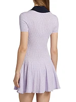 Pointelle-Knit Polo Minidress