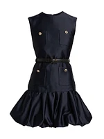 Taffeta Sleeveless Bubble Hem Minidress