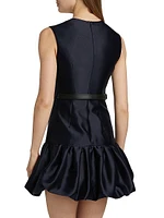 Taffeta Sleeveless Bubble Hem Minidress