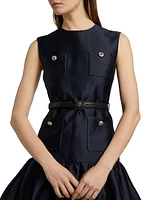Taffeta Sleeveless Bubble Hem Minidress