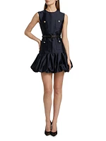 Taffeta Sleeveless Bubble Hem Minidress