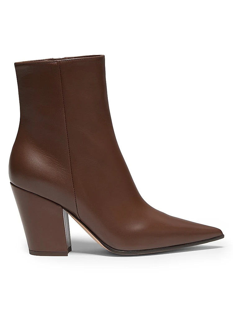 Keinna 85MM Leather Block-Heel Booties