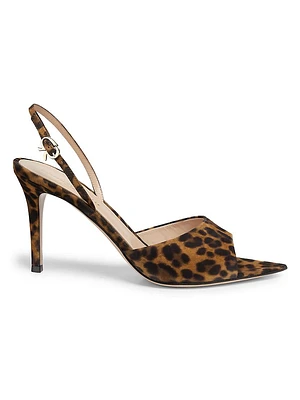 Camoscio 85MM Leopard-Print Suede Sandals