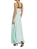 Silk Crepe Halterneck Maxi Dress