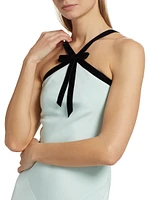 Silk Crepe Halterneck Maxi Dress