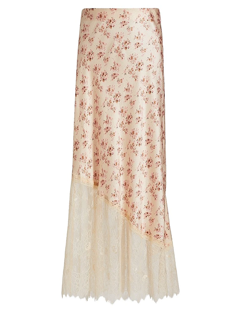 Florian Hammered Silk Slip Skirt