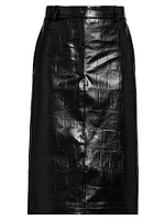 Croco Combo Midi-Skirt