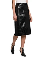 Croco Combo Midi-Skirt