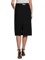 Croco Combo Midi-Skirt