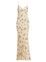 Floral Rhinestone Maxi Dress