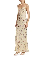Floral Rhinestone Maxi Dress