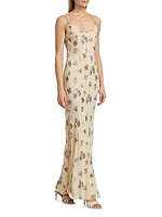 Floral Rhinestone Maxi Dress