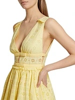 Eyelet Cotton Fit & Flare Minidress
