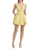 Eyelet Cotton Fit & Flare Minidress