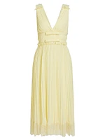 Chiffon Pleated Midi-Dress