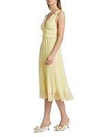 Chiffon Pleated Midi-Dress