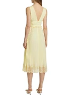 Chiffon Pleated Midi-Dress