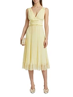 Chiffon Pleated Midi-Dress