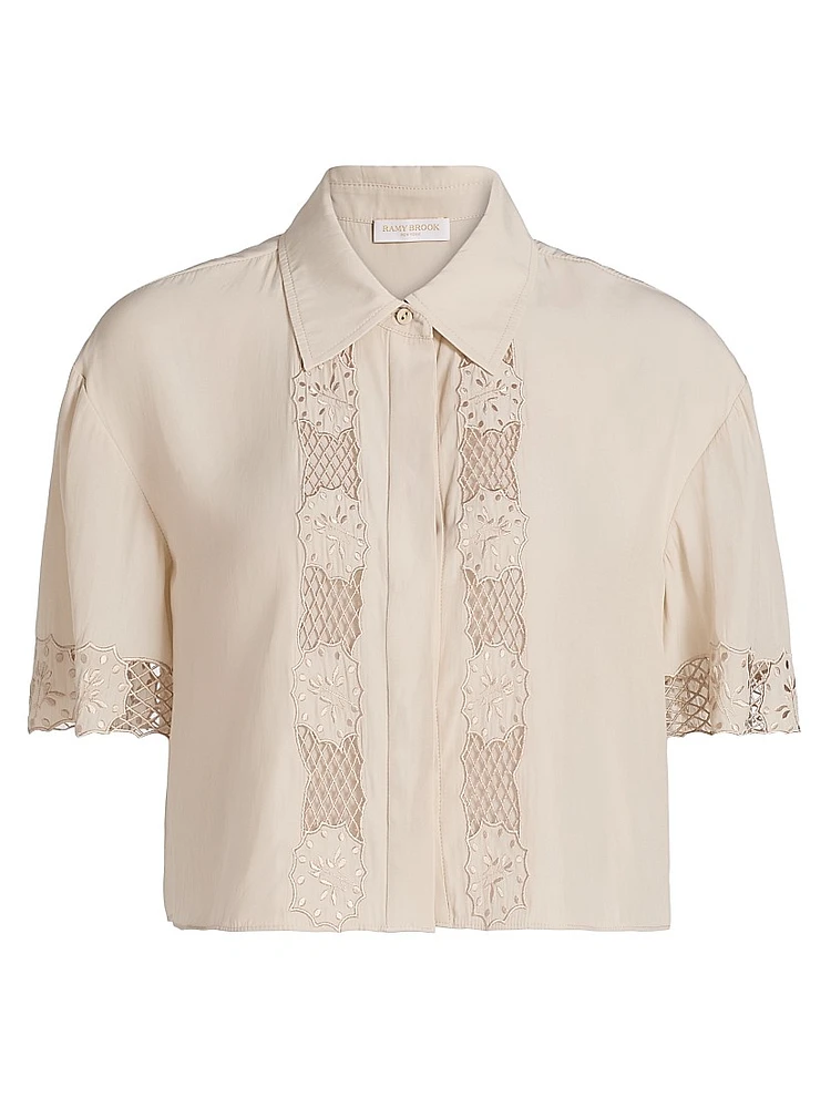Tania Lace Short-Sleeve Blouse