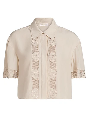 Tania Lace Short-Sleeve Blouse