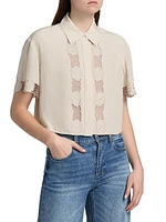 Tania Lace Short-Sleeve Blouse