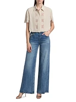 Tania Lace Short-Sleeve Blouse