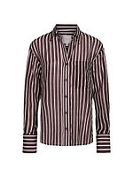 Joey Striped Silk Button-Front Shirt