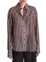 Joey Striped Silk Button-Front Shirt