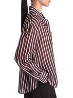 Joey Striped Silk Button-Front Shirt